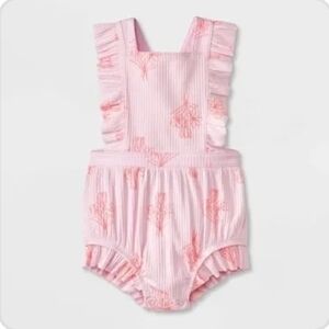 Pink Ruffled Baby Romper